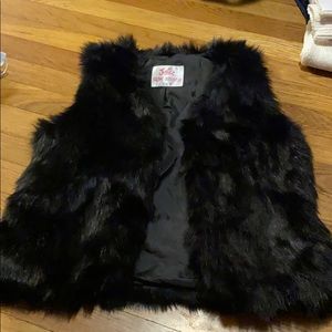 justice kids fake fur vest